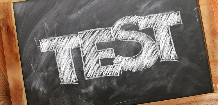 Image of the word TEST on a chalkboard