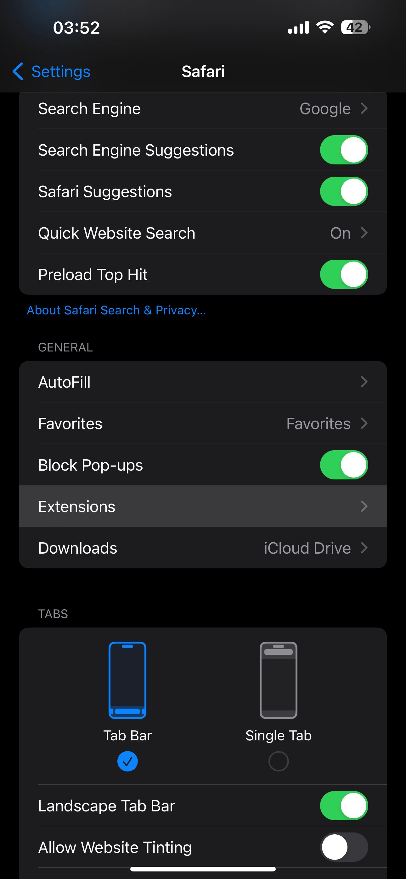 Safari extensions iOS