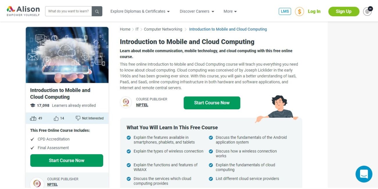 Introduction to Mobile and Cloud Computing Free Online Course from Alison