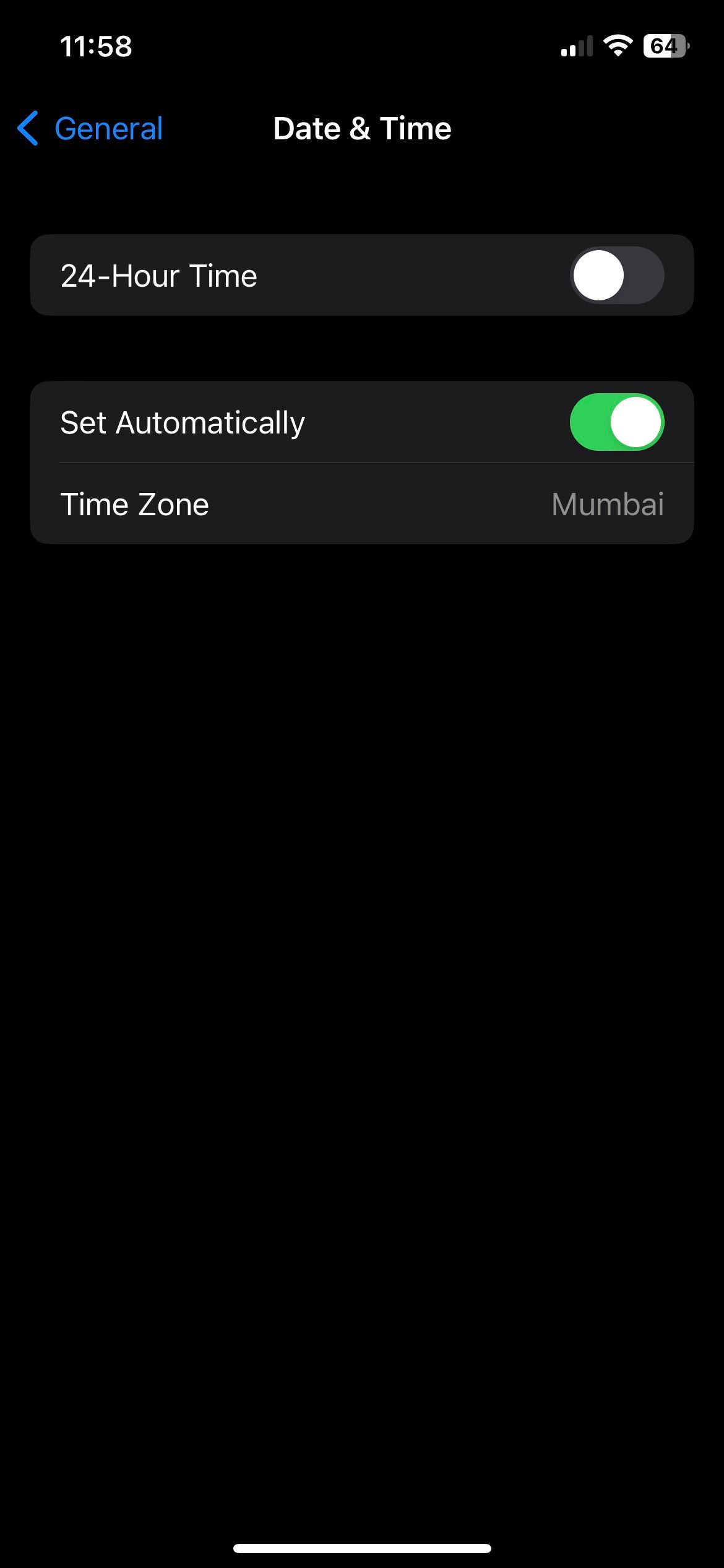 24 Hour Time Toggle within Settings App on iPhone