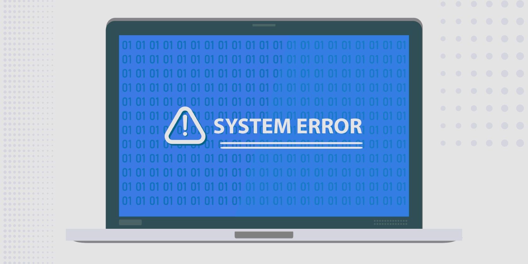 Laptop mockup displaying System Error