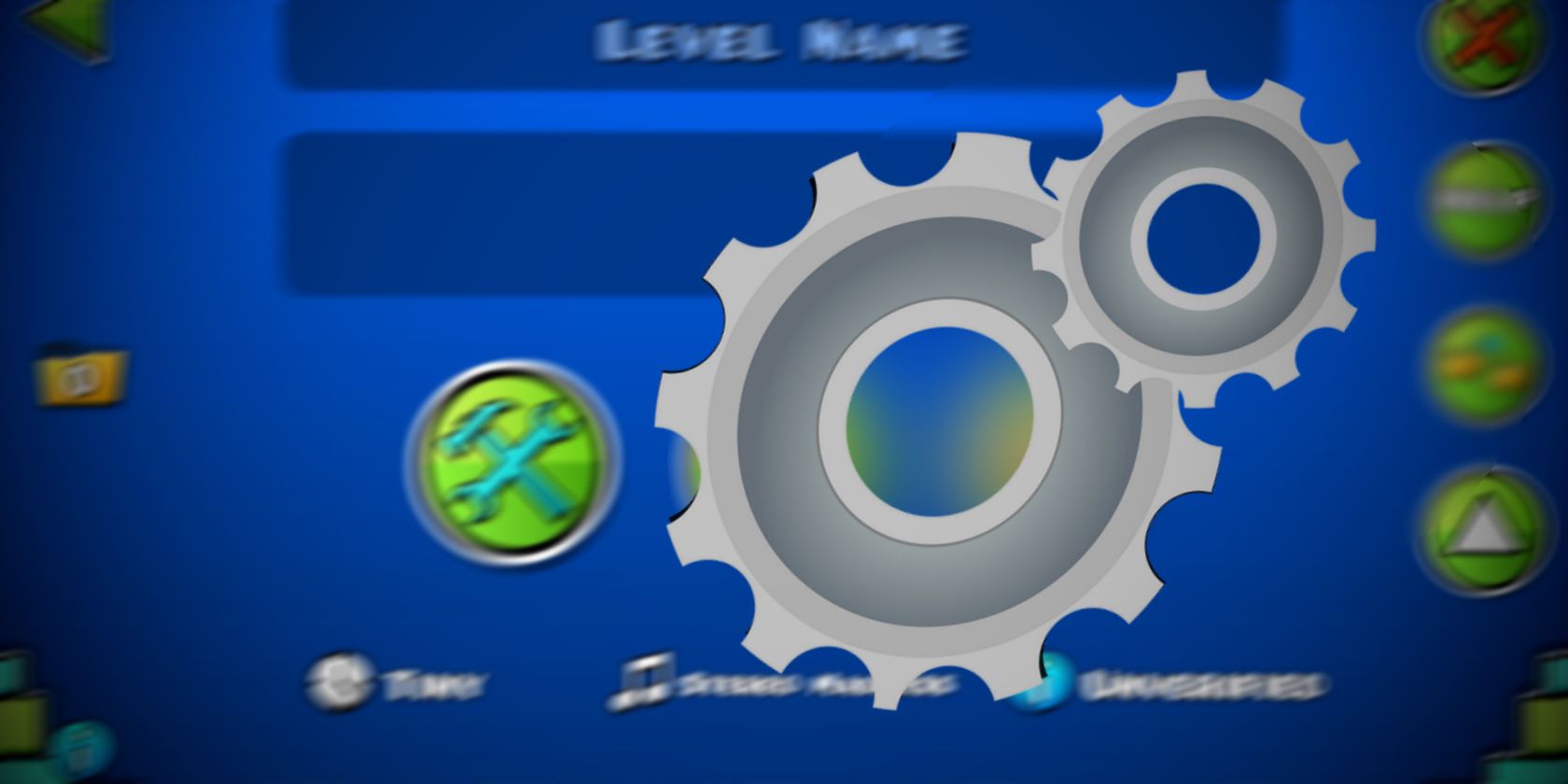 Level Editor in Geometry Dash With Editing Cogs