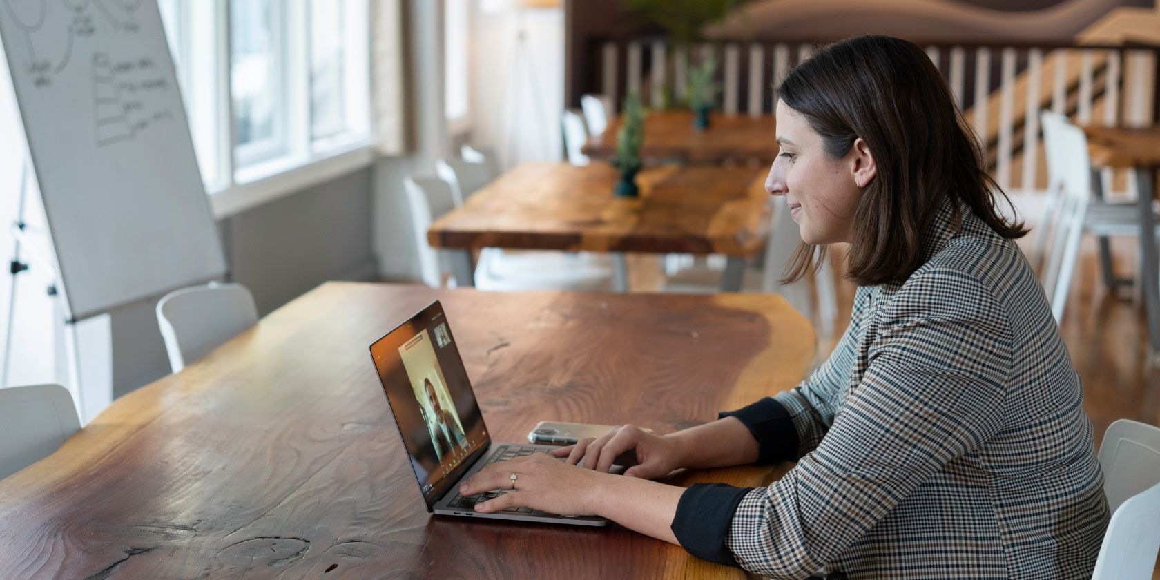 Woman watching an online video on her laptop