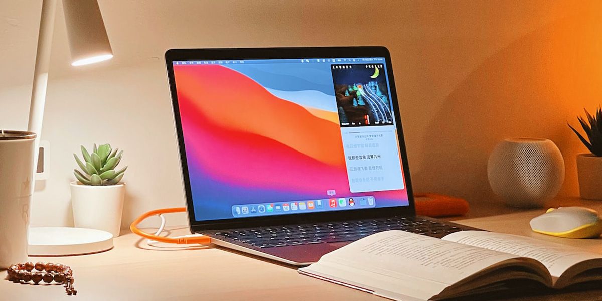 macbook on a desk