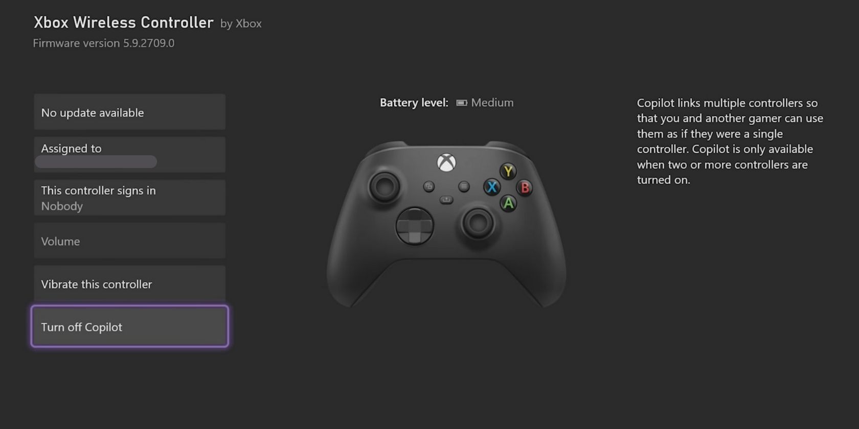 Xbox Wireless Controller Settings Turn off the Copilot feature