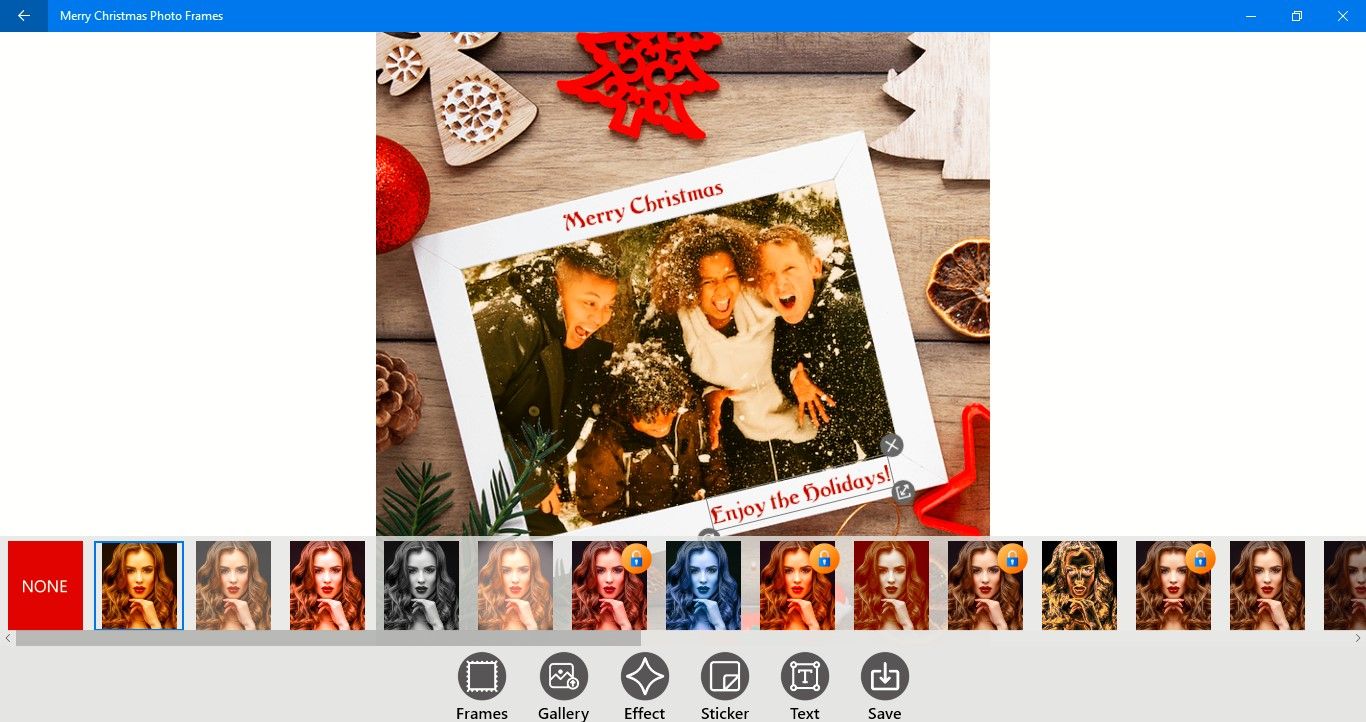 Christmas cards made with Merry Christmas Photo Frames App