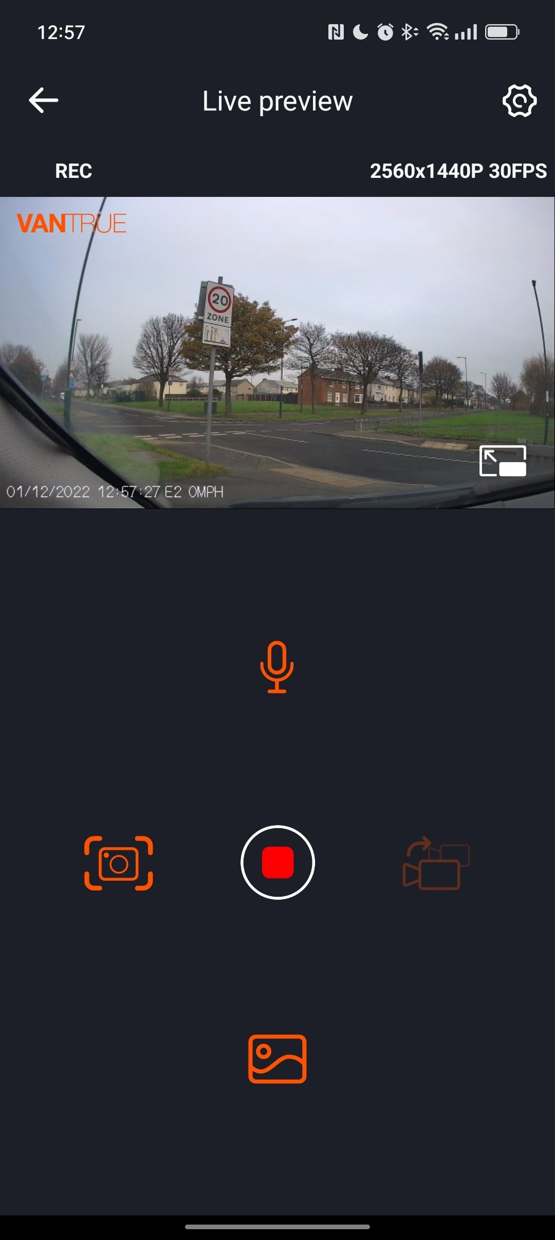 Vantrue E2 dashcam app