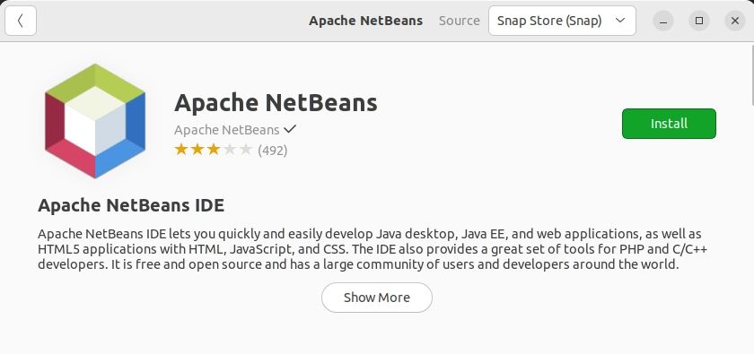 NetBeans in Ubuntu Software