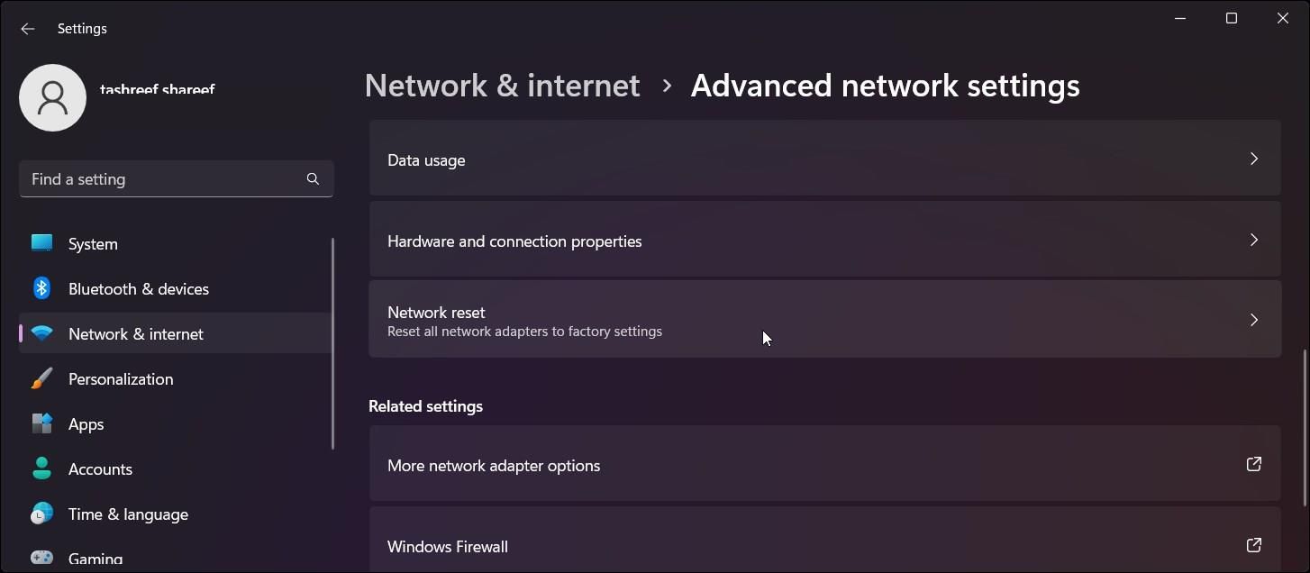 network reset reset now windows 11 reset now
