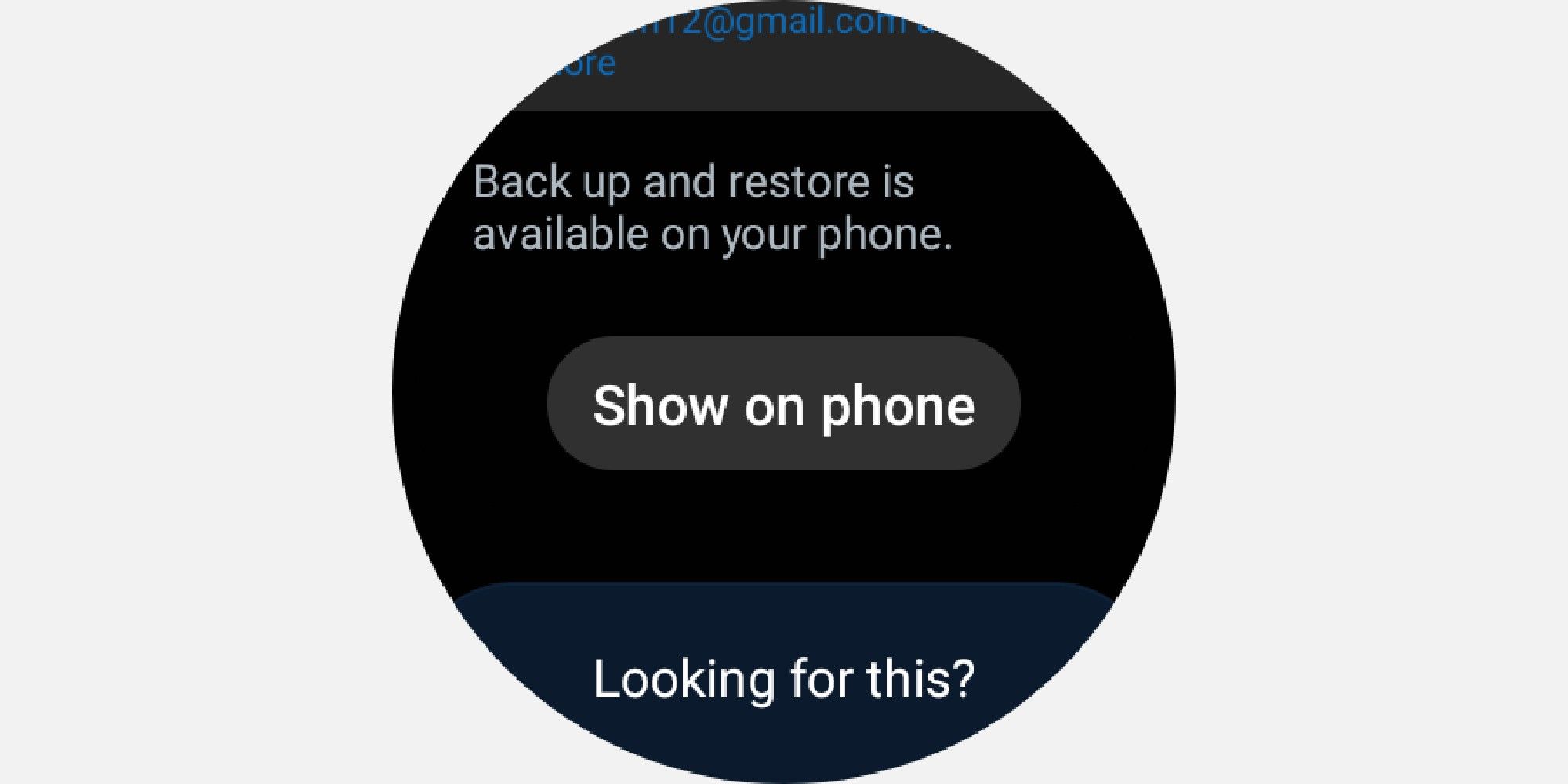 Show in phone settings for Samsung Galaxy Watch 4