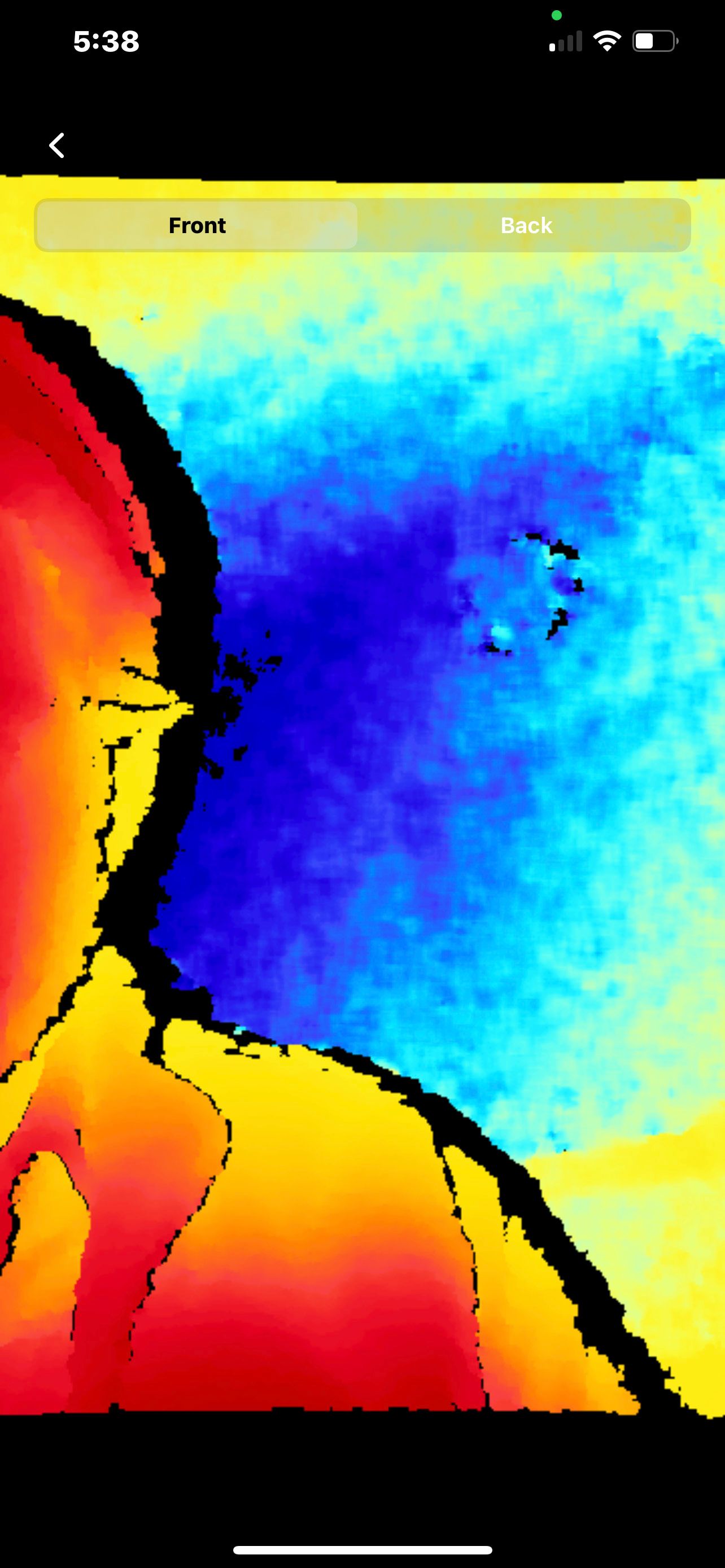 اسکن جلوی برنامه دید در شب LiDAR