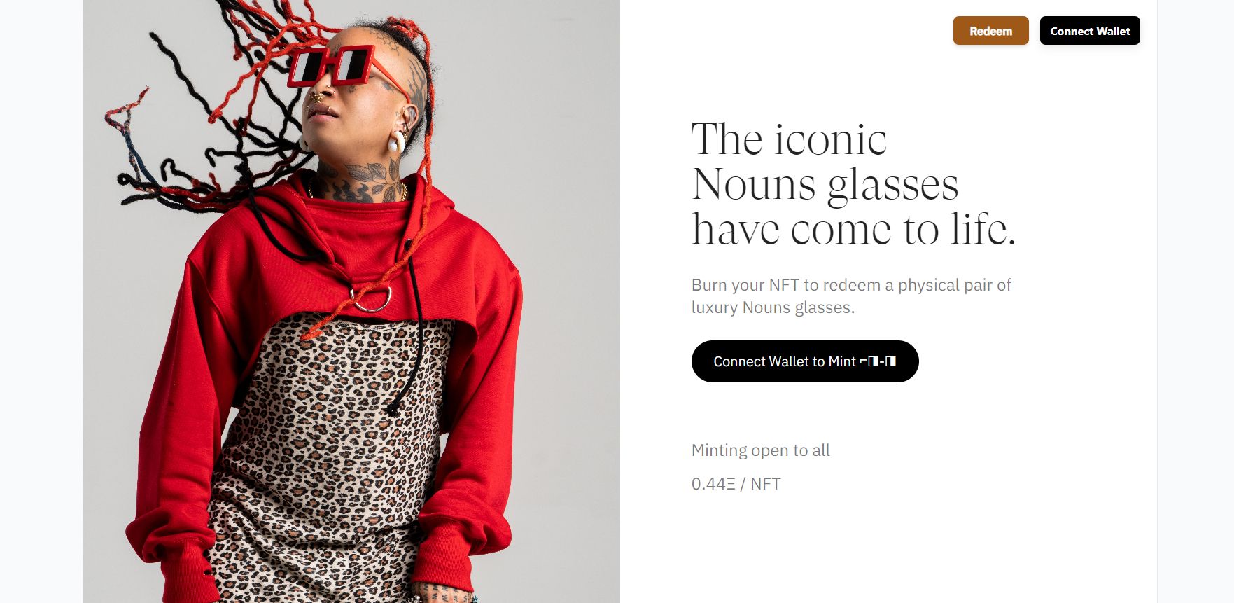 Screenshot of Nouns Icon Glasses 