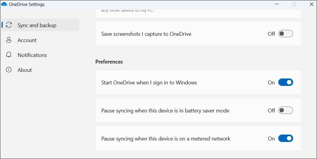 Windows'ta OneDrive ayarları