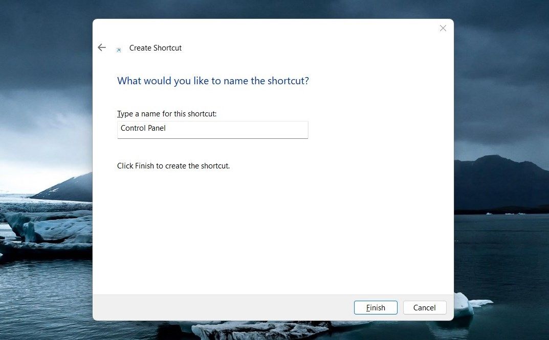Open Control Panel Using Desktop Shortcut