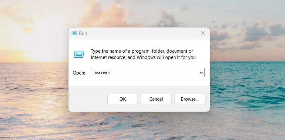 Open Fax Cover Page Editor Using Run Command