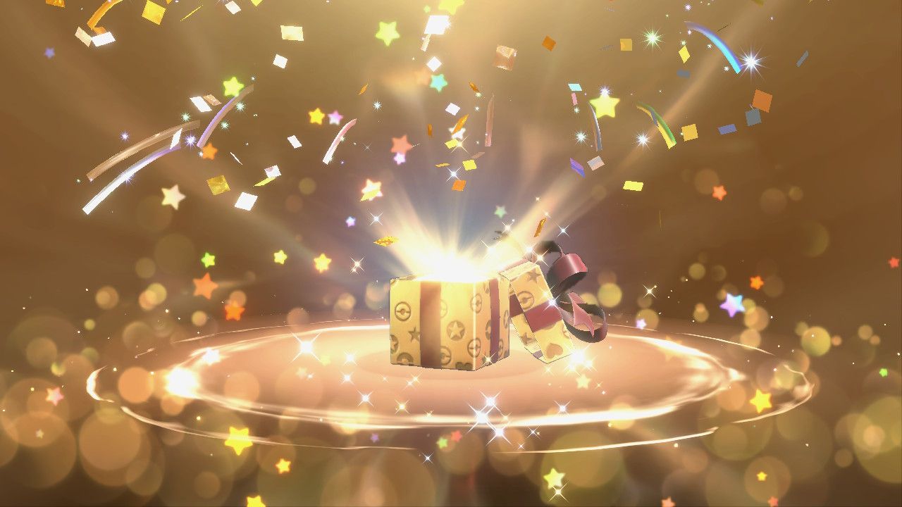 Une capture d'écran d'un Cadeau Mystère ouvert dans Pokemon Violet. 