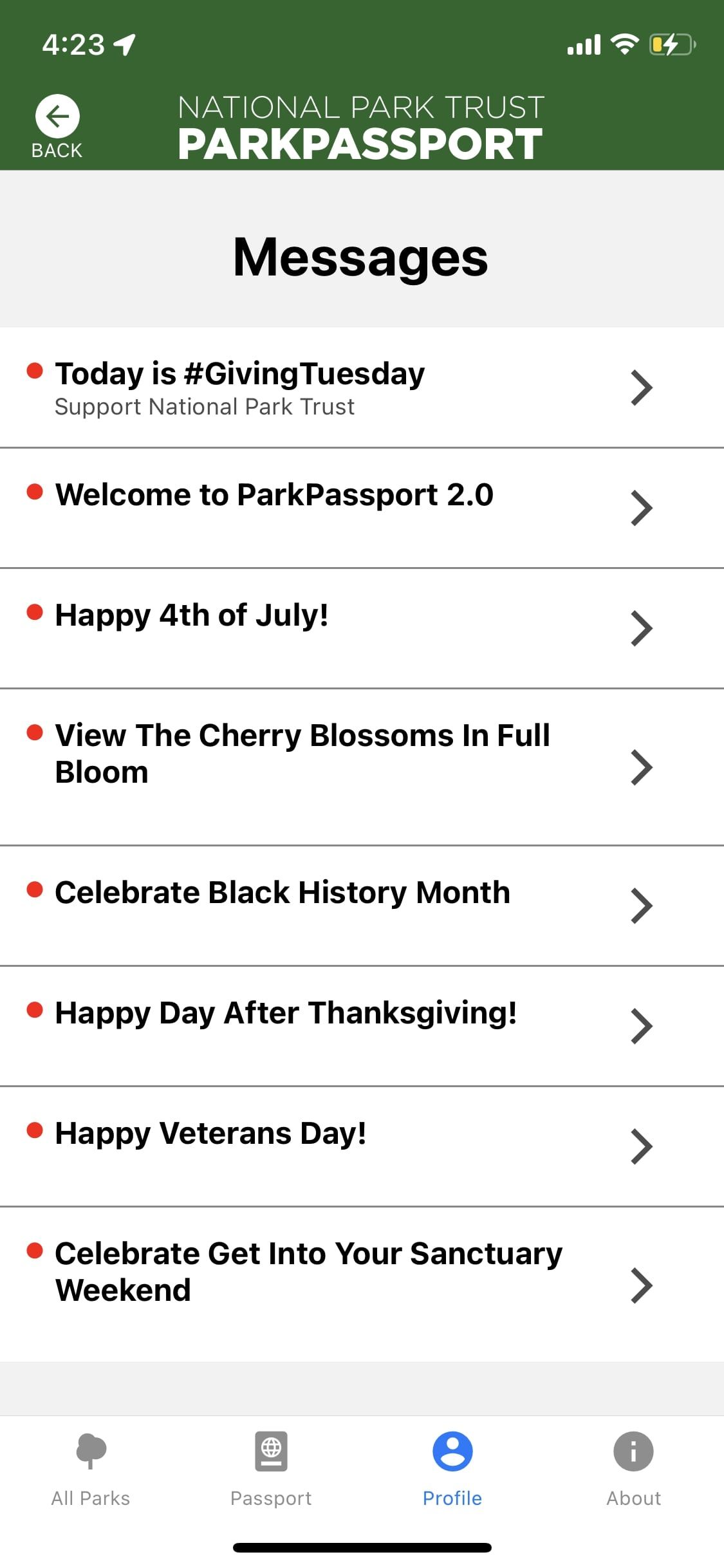 نقشه های برنامه ParkPassport