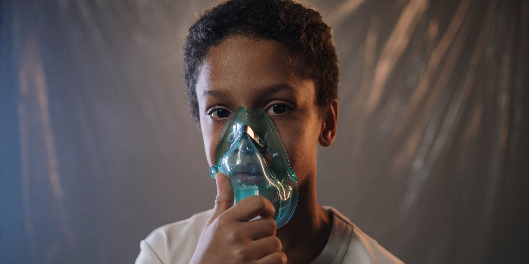 Person wearing an oxygen mask