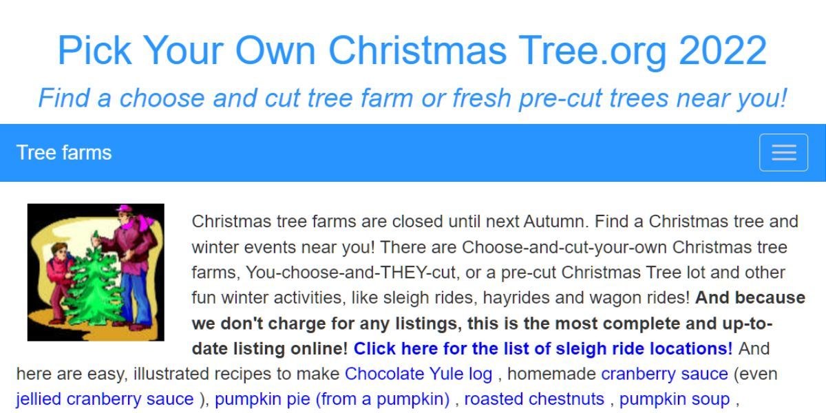 pick your own christmas tree website