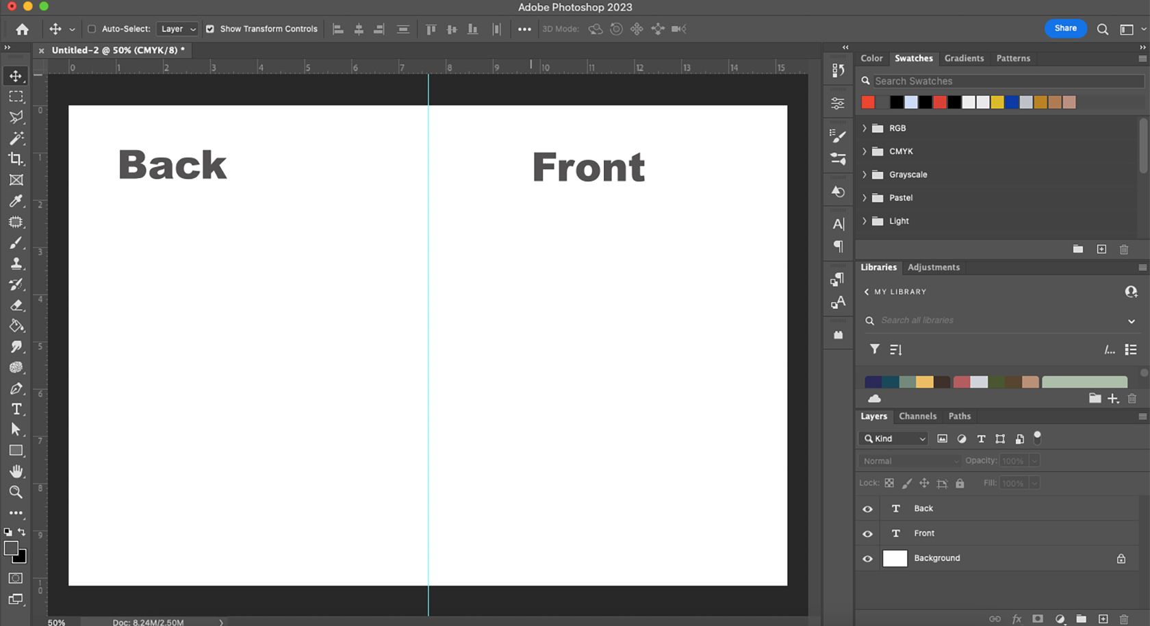 Photoshop document with ruler enabled.