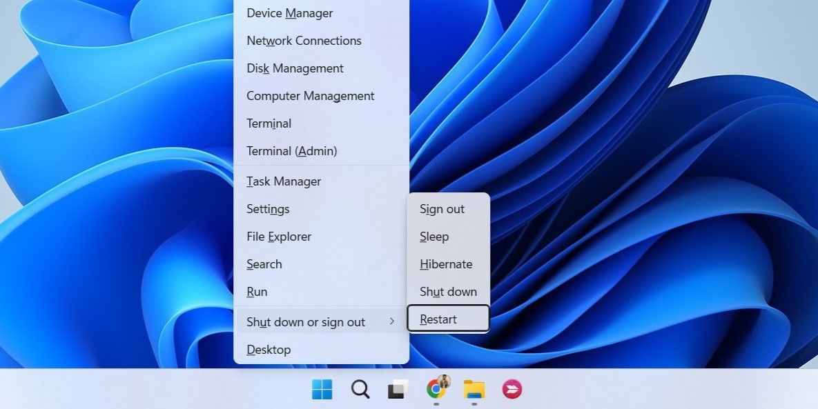 Metti il ​​computer Windows in stato di stop dal menu Power User