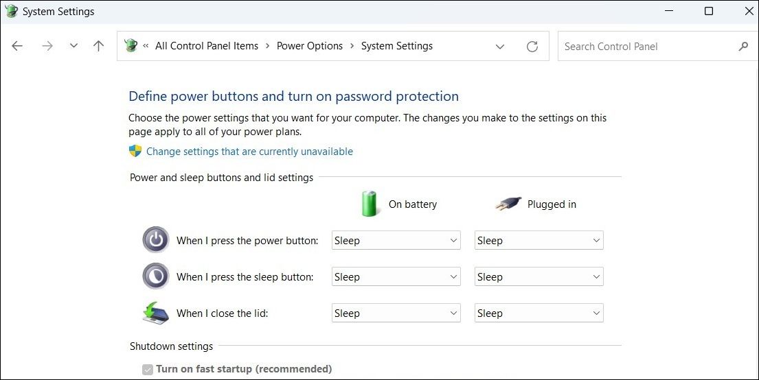 Put your Windows computer to sleep using the power button
