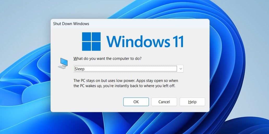 Poner la computadora con Windows en modo de suspensión mediante el cuadro de diálogo de apagado de Windows