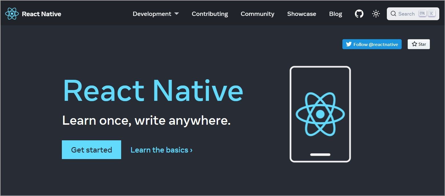 React Native home page