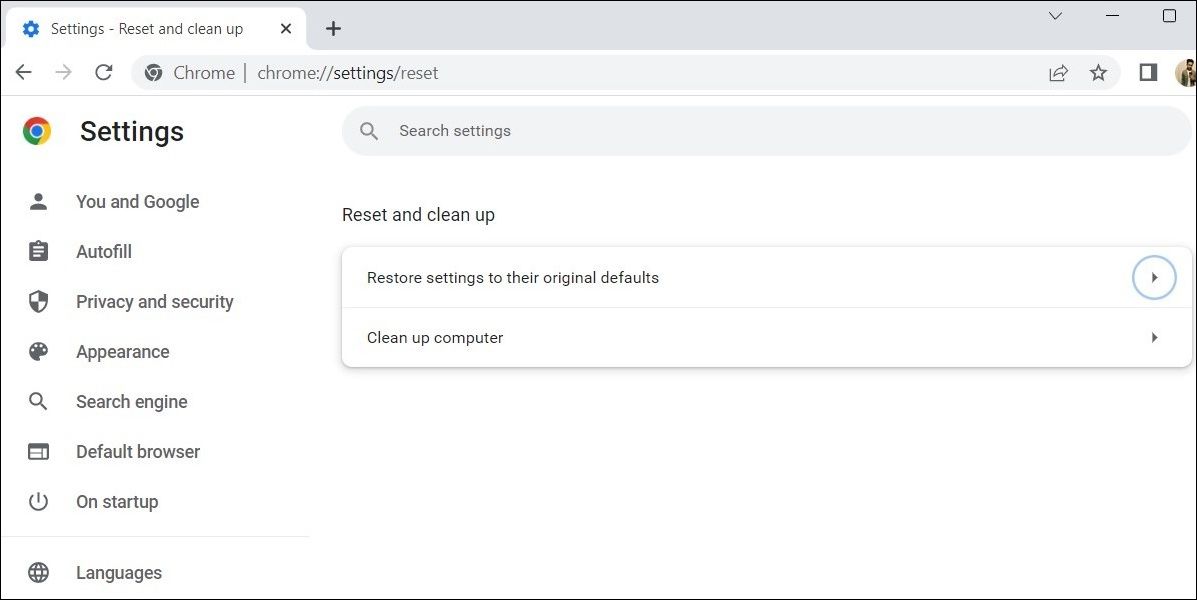 Restablecer Google Chrome