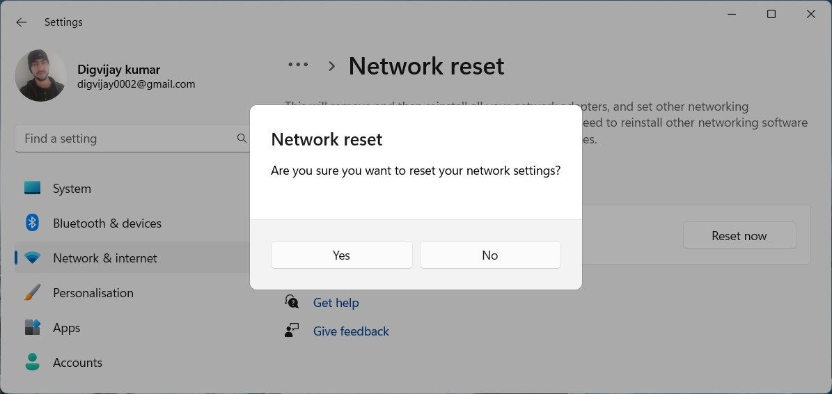 Reset Network Settings