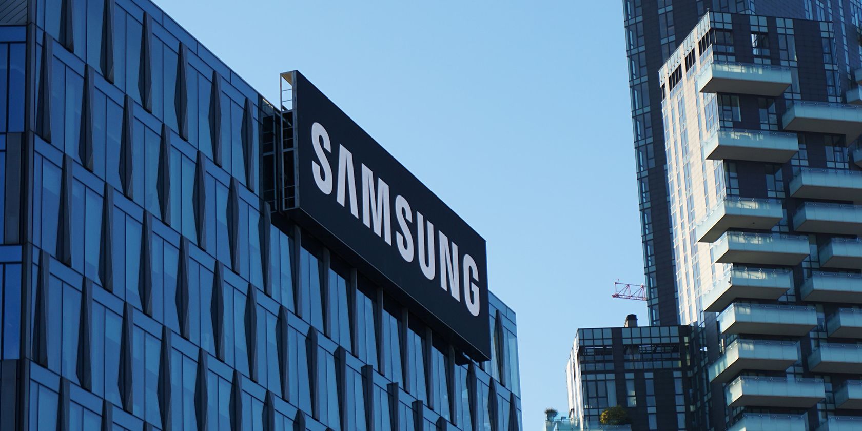 Samsung logo on the building