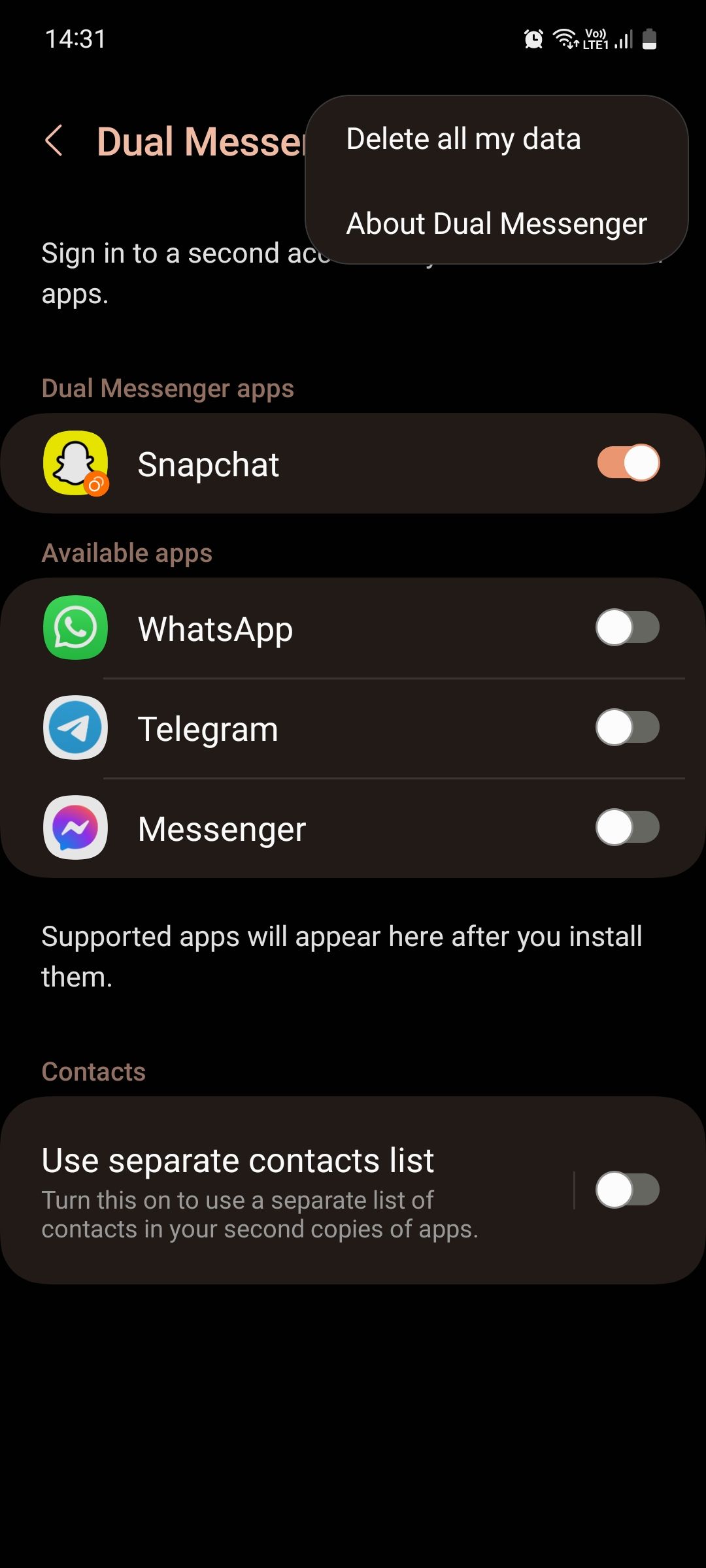Samsung Dual Messenger install clone app