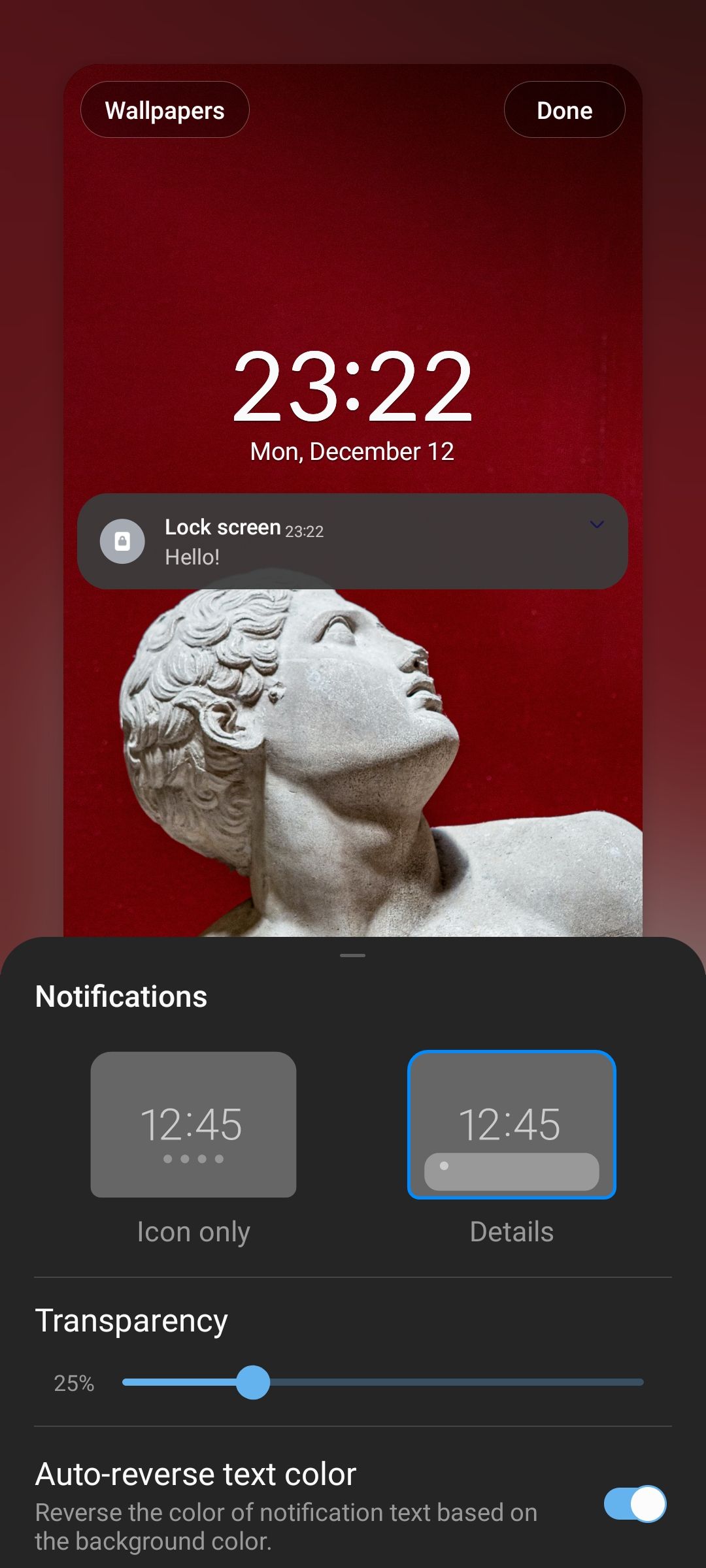 Samsung One UI 5 Lock screen notifications style
