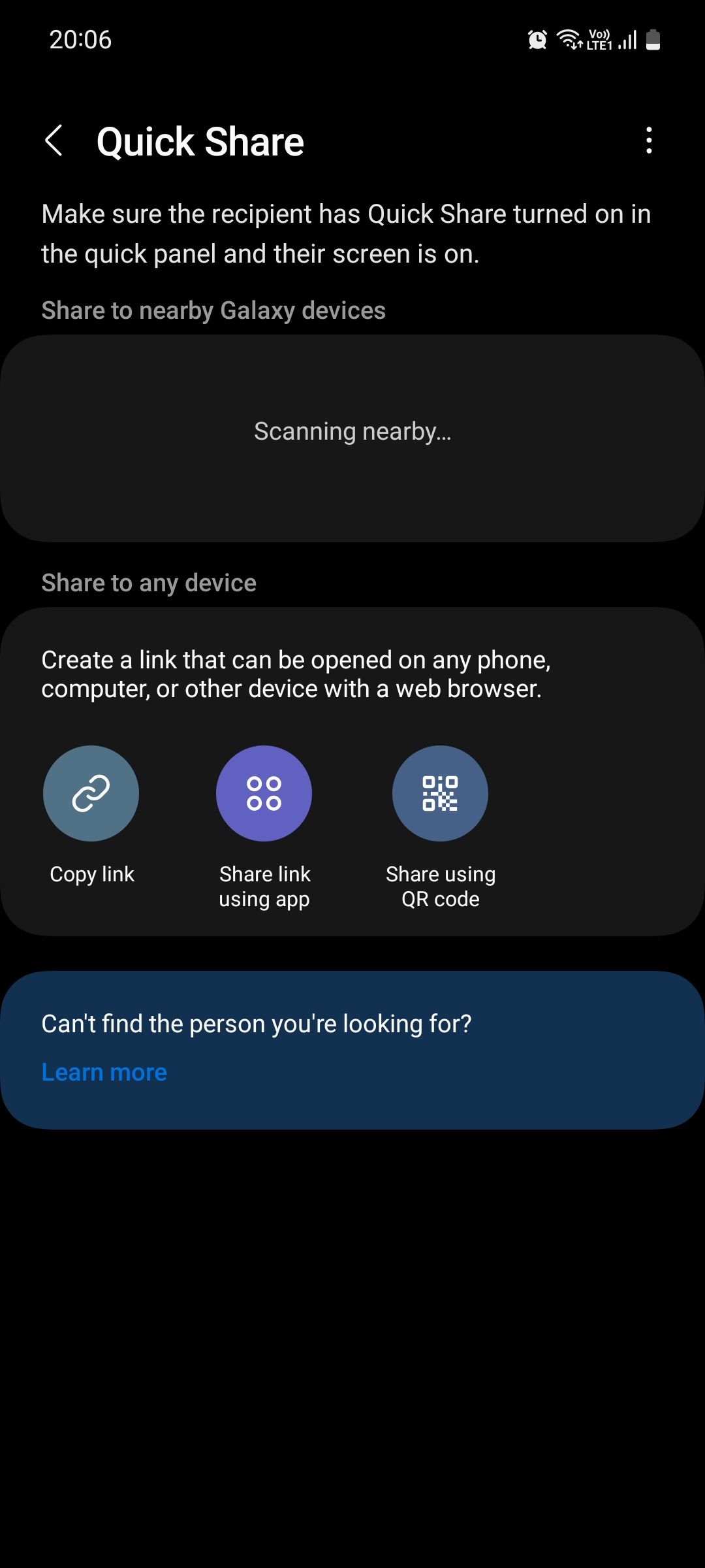 Samsung Quick Share send file