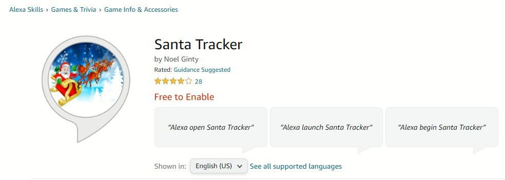Santa Tracker Alexa Skill