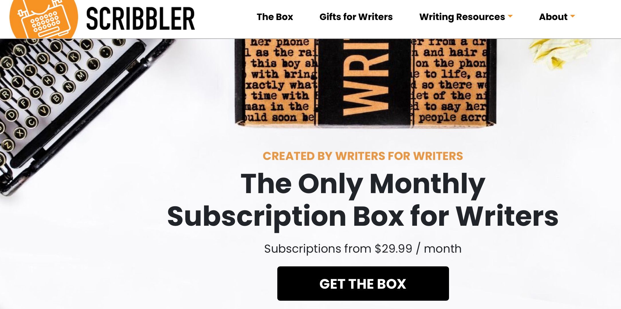 Screenshot of Scribbler book club package on website
