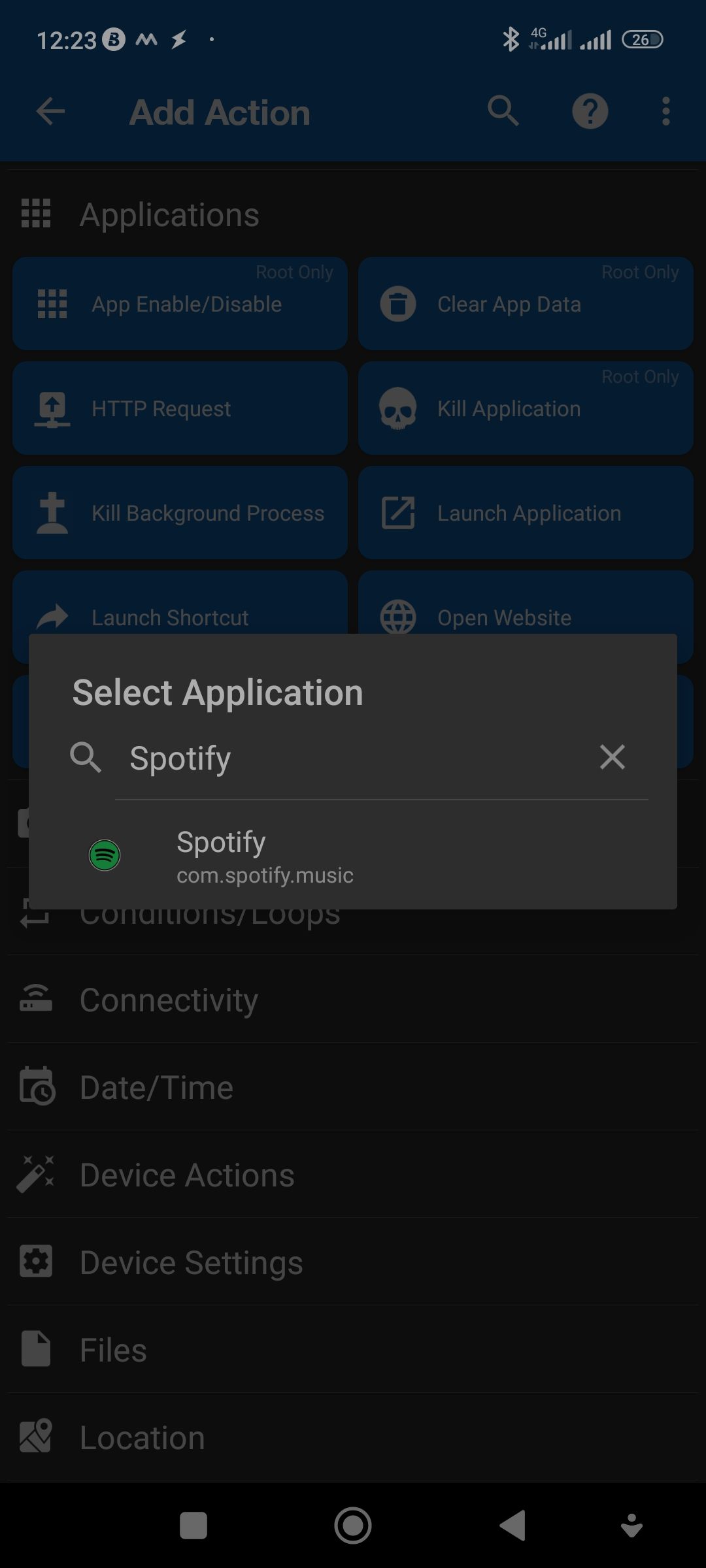 Configure Spotify to auto-launch using MacroDroid