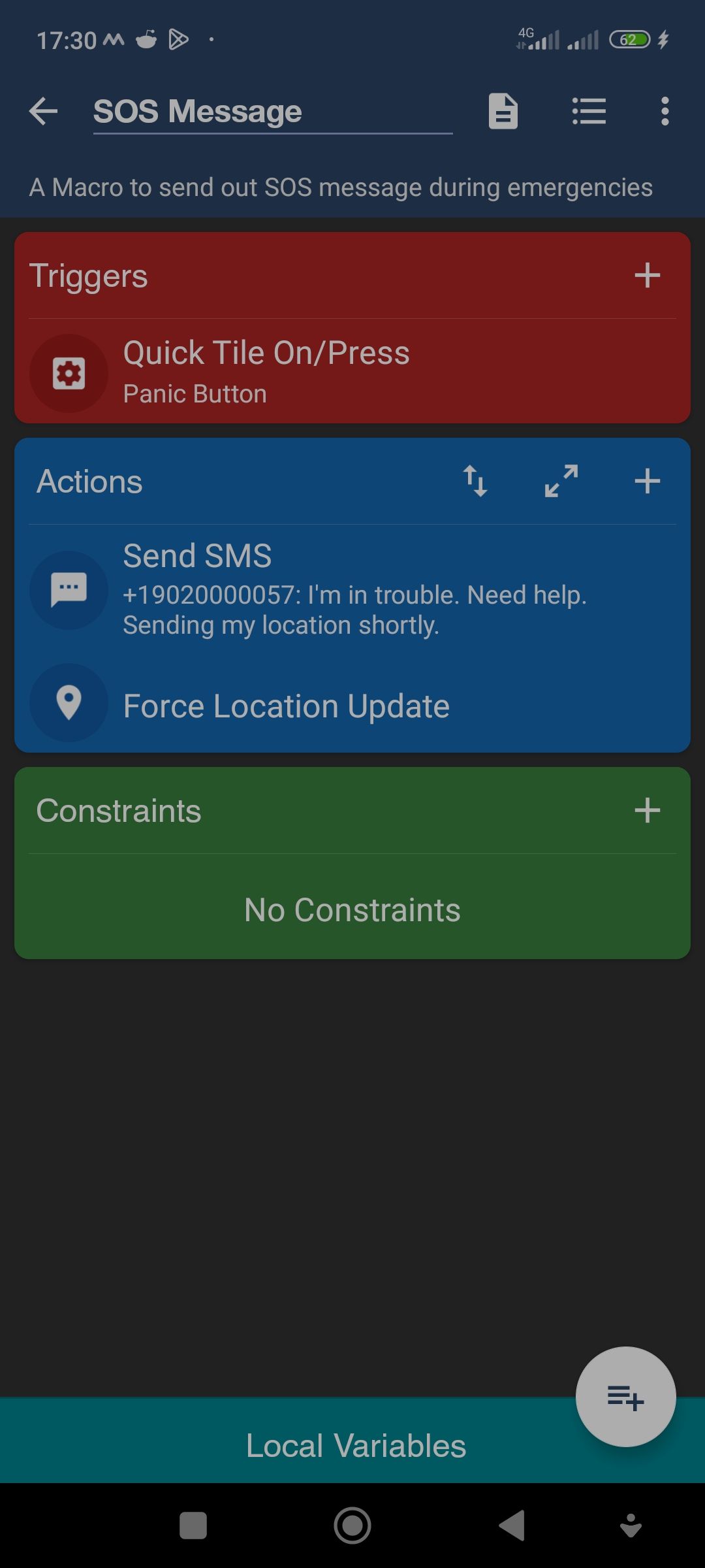 Force location update in MacroDroid app