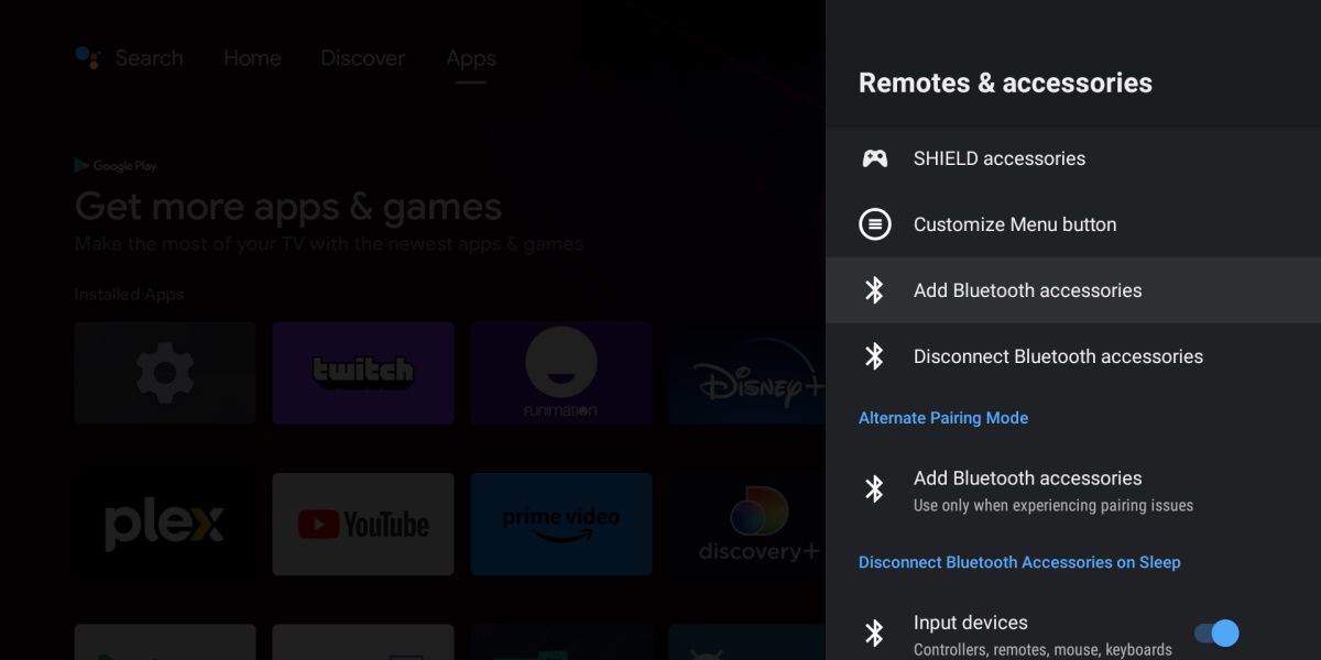 Adds Bluetooth accessories to Shield TV