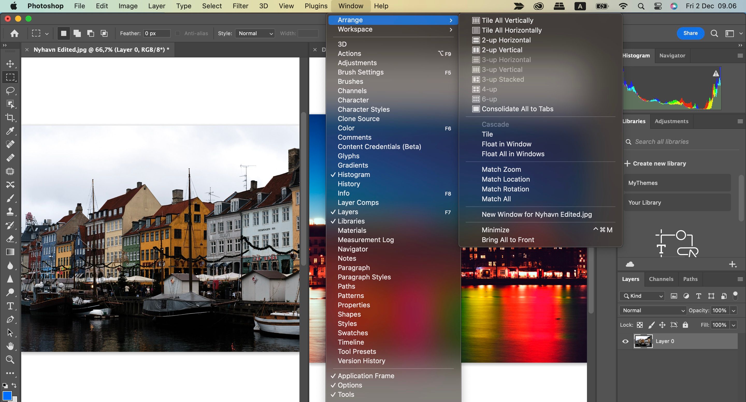Side-by-Side Images in Photoshop Screenshot