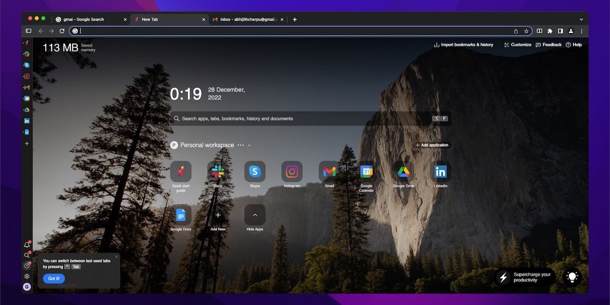 Sidekick browser for Mac