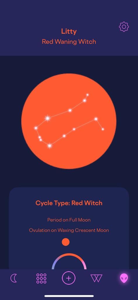 نوع چرخه برنامه Stardust Period Tracker