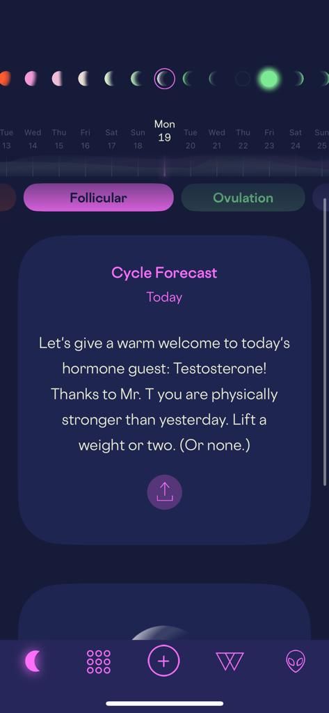 برنامه Stardust Period Tracker پیش بینی روزانه فولیکولی