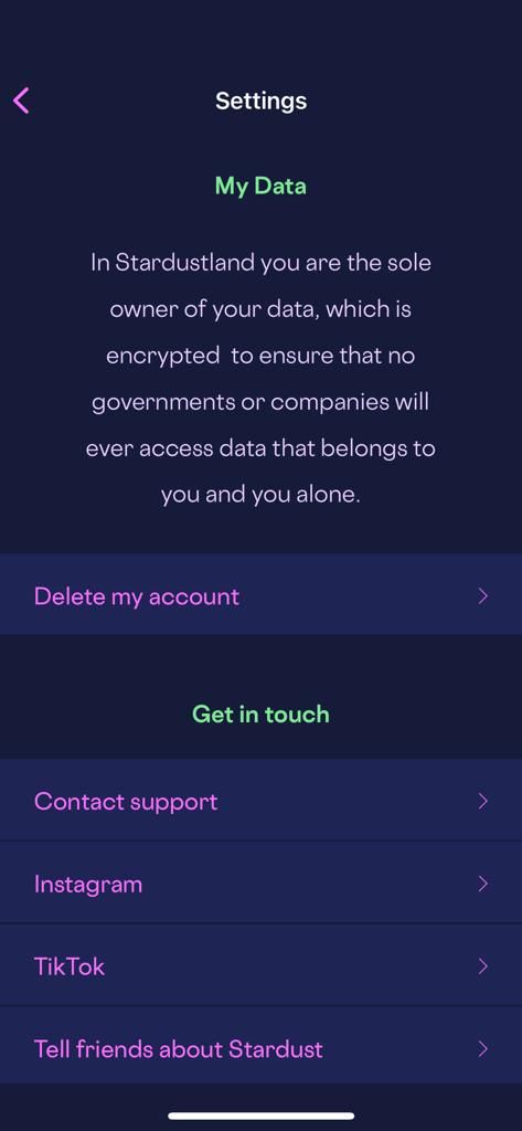 برنامه Stardust Period Tracker داده‌های من را تنظیم می‌کند