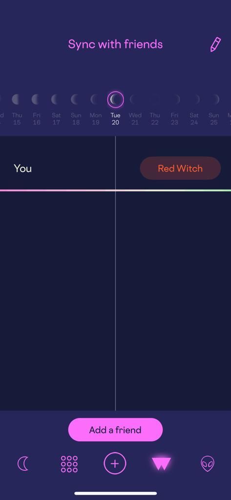 همگام سازی برنامه Stardust Period Tracker با دوستان