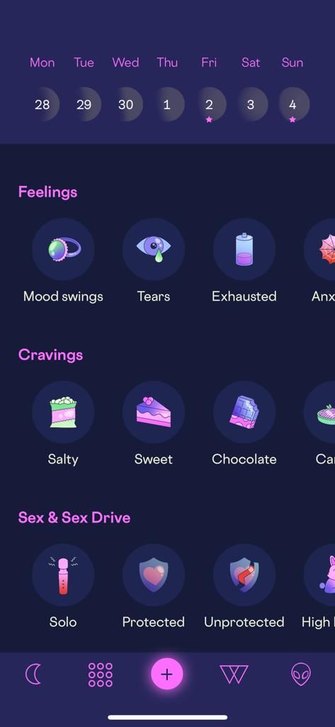 برنامه Stardust Period Tracker علائم پریود شما را ردیابی می کند