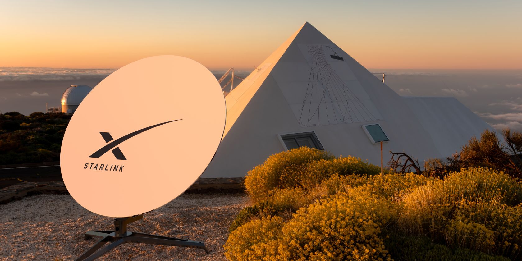 starlink satellite with desert background