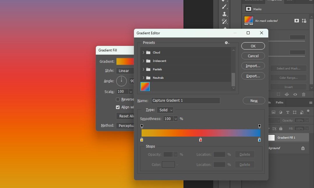 Step 8 Click on the new gradient preset