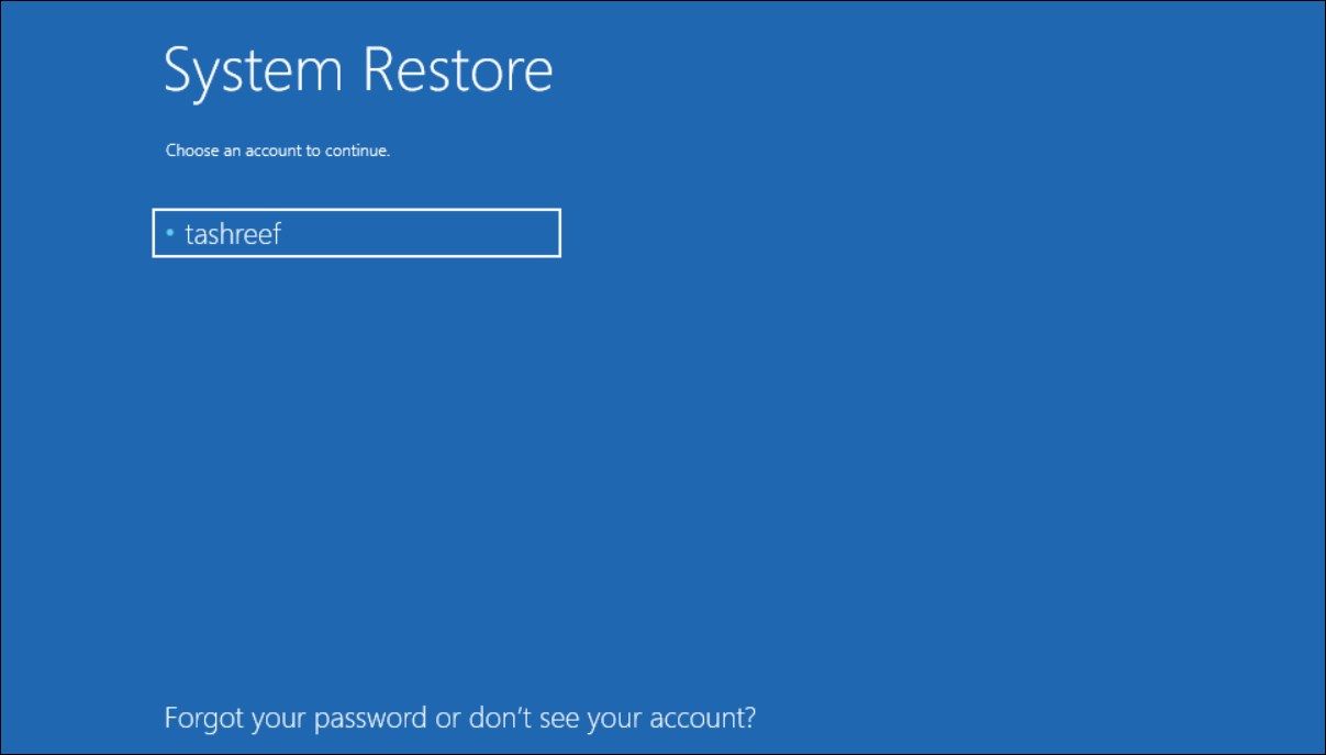 system restore windows recovery environment 1