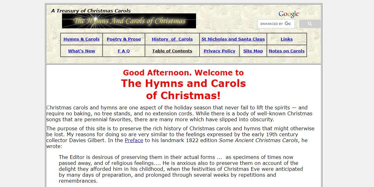 Christmas hymns and carols